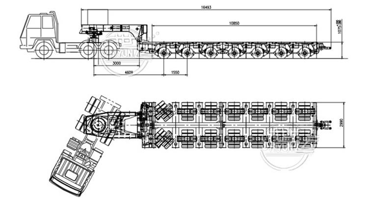 7 Axles Lines Modular Hydraulic Trailer for Sale - Shiyun Vehicle